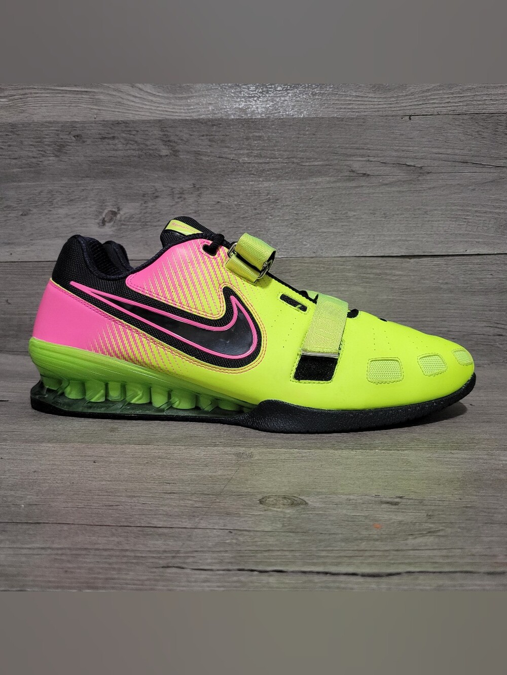 US Size 9 RARE Nike Romaleos 2 ‘Multi-Color’ Volt Pink 476927-999 Lifting Shoe